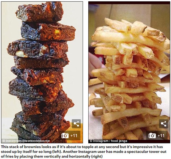 食物“疊疊樂”成社交媒體新潮流 網(wǎng)友爭(zhēng)相挑戰(zhàn)（組圖）