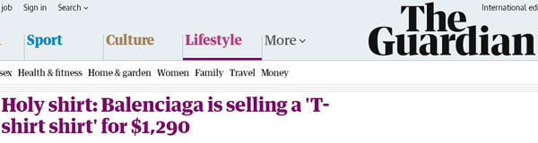 巴黎世家再次被網(wǎng)友吐槽，這件男士上衣畫風(fēng)也是一言難盡