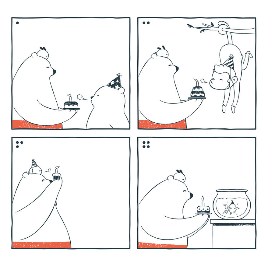 讓你微笑的漫畫：小熊和小兔的歡樂日常（組圖）