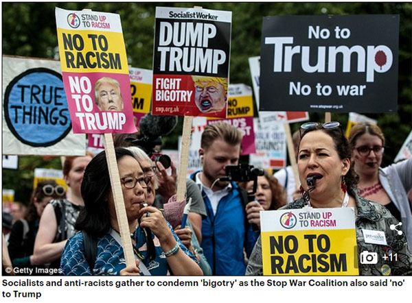 特朗普訪英 英國民眾為他辦了一場(chǎng)“反特嘉年華”