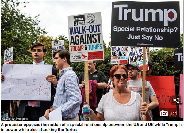 特朗普訪英 英國民眾為他辦了一場(chǎng)“反特嘉年華”