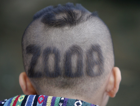 Olympic-themed haircut popular among Chinese kids