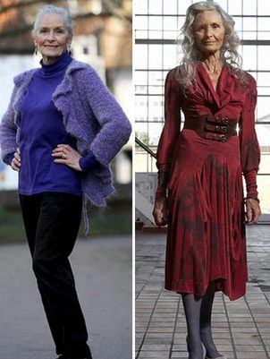 Granny model struts catwalk <BR>80歲祖母走俏T臺(tái)(圖)