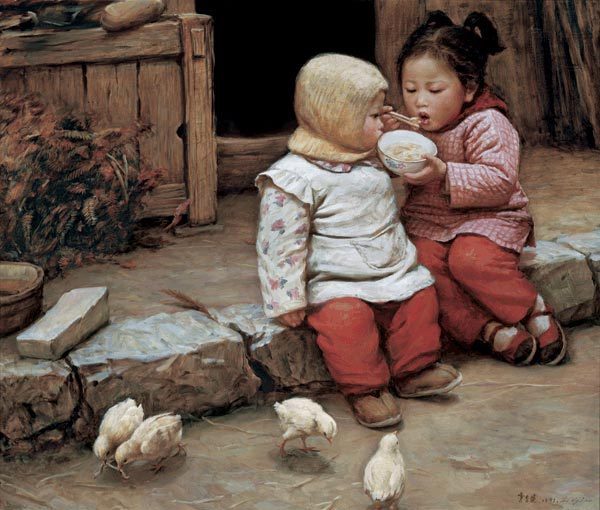 鄉(xiāng)土情油畫(huà)作品引發(fā)集體懷舊（組圖）