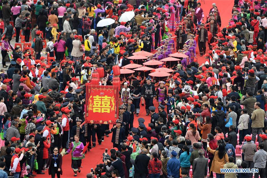 Mulam ethnic group celebrates Yifan festival in SW China