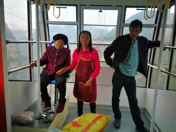 Cableway facilities interaction between villagers