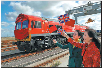 Train hauls UK exports to China