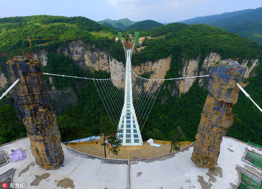 Record breaking bridge in a glass of its own