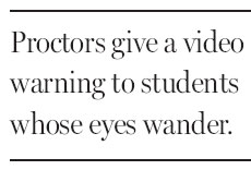 Online test-takers watched remotely