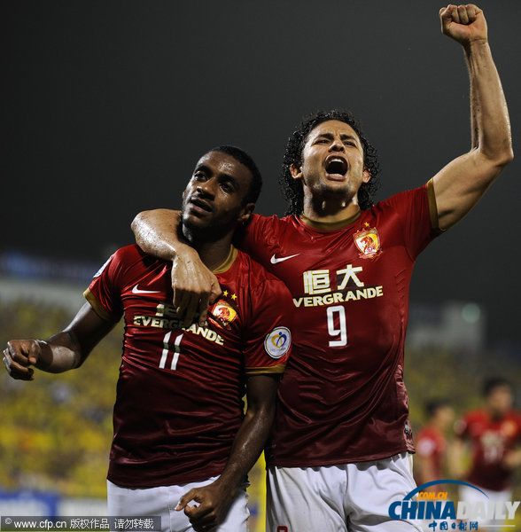 亞冠半決賽首回合：廣州恒大4:1客場(chǎng)大勝柏太陽(yáng)神