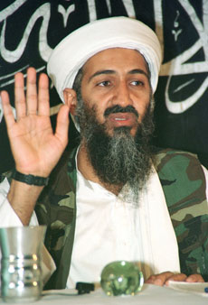 l Qaeda's leader Osama bin Laden speaks at a news conference in Afghanistan in this May 26, 1998 file photo. Osama bin Laden said Western efforts to isolate the Palestinian Hamas government and the Darfur crisis in Sudan were examples of the West's "crusader war" against Islam, according to an audiotape aired on April 23, 2006.