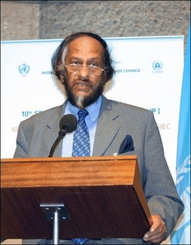 Rajendra Pachauri, chairman of the UN Intergovernmental Panel on Climate Change (IPCC) opens a summit in Paris.